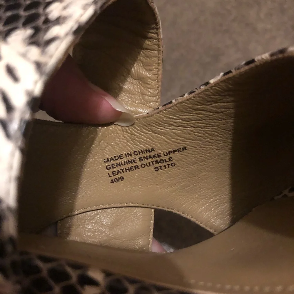 Michael kors collection real genuine snakeskin leather block heels 40 9 9.5 10 - Picture 10 of 12
